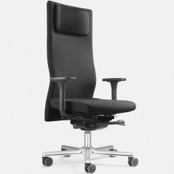 Produktmerkmale:
- Rückenlehnenhöhe ab Sitz 63 - 70 cm 
- Rückenlehne 8-fach höheneinstellbar und in 5 Positionen arretierbar
- Sitztiefenverstellung und -dämpfung
- Sitzöffnungswinkel der Rückenlehne arretierbar
- stufenlose Sitzhöhenverstellung
- Sitzhöhe 43,5 - 51,5 cm
- seitliche Federkraftverstellung von 45 - 120 kg
- ergonomischer Muldensitz
- weiche Doppellaufrollen Ø 65 mm, geeignet für alle Bodenbeläge
- Bezugsstoffe nicht verklebt
- Bedienungsanleitung am Stuhl
- Farben: Deep Black A30, Black Grey A32, Blau, Leder Schwarz
- Optional: Aluminiumfußkreuz und Gasfeder in schwarz oder poliert
